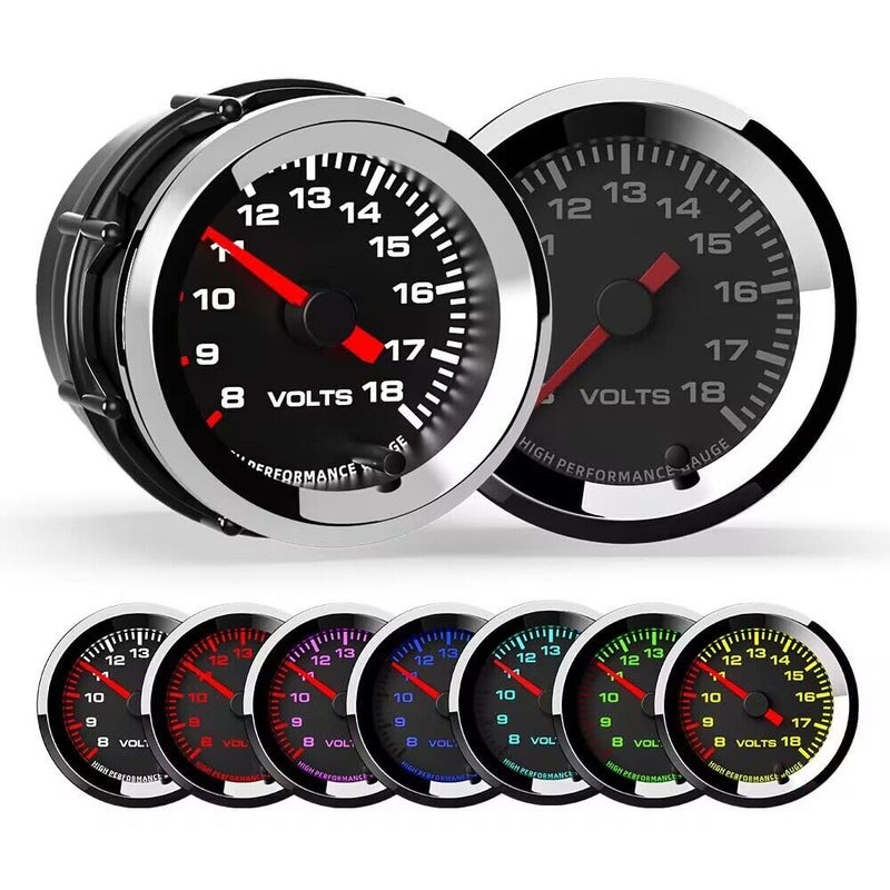 SINCO TECH 2'' 52mm Voltage Gauge 8-18V Car Meter (Voltage) - Image 1